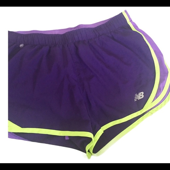 NEW BALANCE Accelerate Shorts With Drawstring Waistband Green/Purple Size Small - Picture 5 of 9